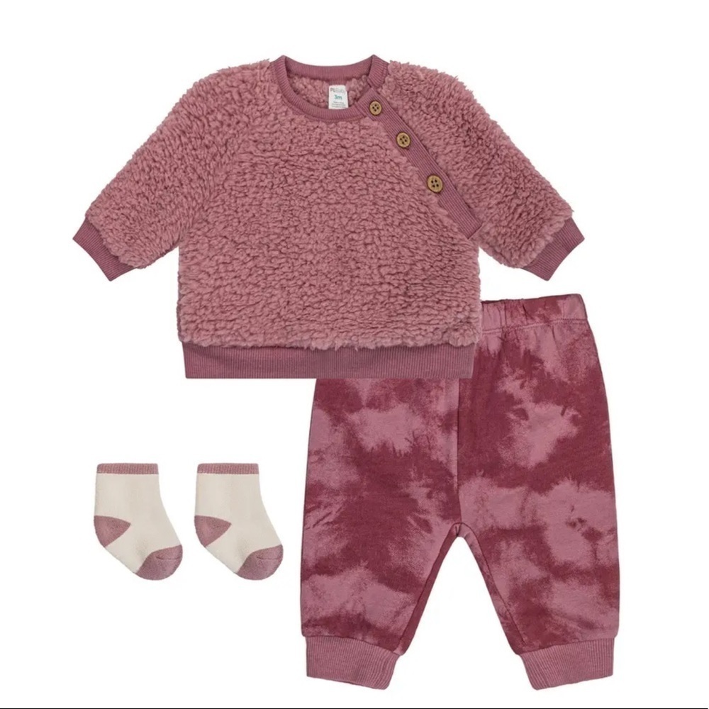 🏷 3/$20 🏷 Faux Shearling Sweatshirt 3-Piece Set PL BABY BY PETIT LEM